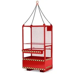 Arbeitsbühne für Gabelstapler, Stahl pulverbeschichtet, kranbare Version für DE und AT, 300kg, rot