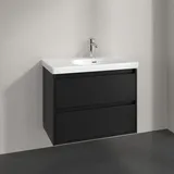 Villeroy & Boch Villeroy und Boch Skyla Waschtischunterschrank 2 Auszüge, 772 x 596 x 439 mm, Volcano Black