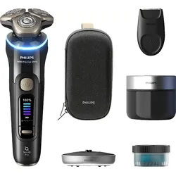 PHILIPS XP9400/31 Elektrorasierer i9000 Prestige Ultra Tiefschwarz (Triple Action Lift & Cut-Rasiersystem, NanoTech Dual Precision-Klingen, Reinigungsstation: Ja)