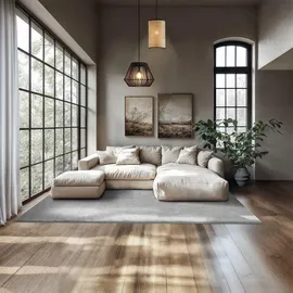 Tectake Kurzflorteppich Soft Zone - grau, 160 x 230 cm