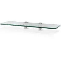 Glasboden Wandregal 60 x 10 x 0,8 cm, Glasregal Klarglas mit Halterung, Badregal Ablage Hängeregal für Badezimmer