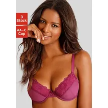 PETITE FLEUR Push-up-BH Damen schwarz+creme+beere Gr.70C