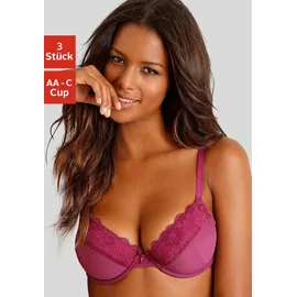 PETITE FLEUR Push-up-BH Damen schwarz+creme+beere Gr.70C