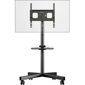 ONKRON TV Ständer rollbar für 23-60 Zoll bis zu 40 kg, höhenverstellbar max VESA 400x400 Standfuß Fernseher Rollwagen/TV Wagen mit Rollen Schwarz TS1137-B