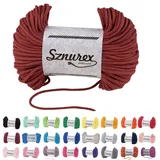 Makramee Garn 5mm x 100m Baumwollschnur Garn für Makramee-Schnur über 50 Farben Oeko-TEX Zertifiziert Baumwollkordel, Baumwollgarn mit Polyesterkern für DIY (Ziegel, 5mm/100 Meter)