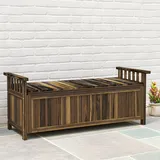 Outsunny 2-Sitzer Gartenbank Holz, wetterfest Sitzbank, Gartenmöbel mit Stauraum