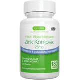 Igennus Healthcare Nutrition Zink Chelat 25mg, Zinktabletten hochdosiert mit Kupfer, Bisglycinat & Picolinate für gesunde Haut, Immunsystem, und Zellgesundheit, Clean Label, 180 Tabletten, von Igennus