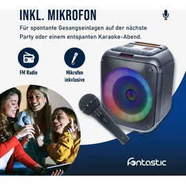 Fontastic Lizz, drahtloser Party-Lautsprecher, 60W, Mikrofon & LED