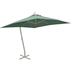 vidaXL Sonnenschirm Ampelschirm 300 x 300 cm Grün Aluminiummast