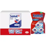 SOMAT Tabs 3x35(105) AW Gold, Geschirrspül Tabs für sauberes Geschirr auch bei niedrigen Temperaturen, gegen Eingetrocknetes + Somat Duo Power Experten 3 AW Maschinenreiniger 57g