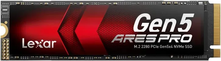 Lexar ARES PRO 4TB Gen5 NVME M.2 SSD, PCIe 5.0 x 4 Interne SSD, Bis zu 14.000 MB/s Lesegeschwindigkeit, für KI-Anwendungen, AAA-Gaming, Videobearbeitung, Kompatibel mit PC, Laptops & PS5, 5 Jahre eingeschränkte Garantie