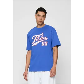 FUBU T-Shirt "Fubu FBMQ12111BLU Fubu Varsity T-Shirt", Herren, Gr. S, blau, weiß, rot, 100% Baumwolle, bedruckt, loose fit, Rundhals, Shirts T-Shirt