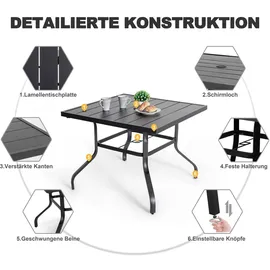 avestar Esstisch 94 x 94 x 73 cm Schwarz