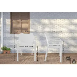 CLP Gartenstuhl Diva mit Armlehne weiß