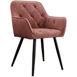 Mirjan24 Polsterstuhl, Rosa, 1-Sitzer, 64x86x61 cm, Esszimmer, Stühle, Esszimmerstühle, Vierfußstühle