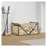 vidaXL Kaminholzregal Kaltgewalzter Stahl 70 x 43 x 34,5 cm Olivgrün