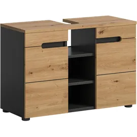WELLTIME Waschbeckenunterschrank REHAT 2 Türen 80 x 55 cm Grau
