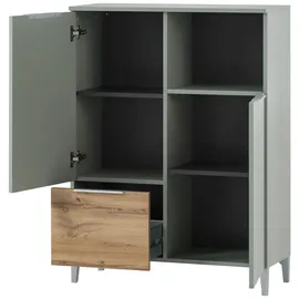 Schildmeyer Midischrank Smilla Pistazie eiche Landhaus, Nachbildung B/H/T: ca. 80.4x109.6x31.9 cm, - Pistazie, Eiche