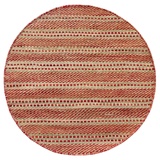 HAMID - Woll- und Jute-Teppich Runden Olivia, Handgewebter Woll-Jute-Teppich für Wohnzimmer, Schlafzimmer, Rot Naturfarbe, (100 x 100 cm)