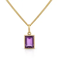 Orolino Kette mit Anhänger 585 Gold mit echtem Amethyst gelb