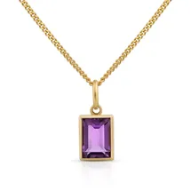 Orolino Kette mit Anhänger 585 Gold mit echtem Amethyst gelb