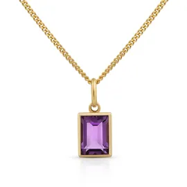 Orolino Kette mit Anhänger 585 Gold mit echtem Amethyst gelb