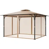 Vevor Moskitonetz für Pavillon 4 Stück 3,05 x 3,66 x 2,23 m Khaki