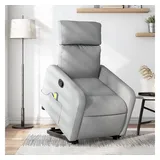 vidaXL Massagesessel mit Aufstehhilfe Hellgrau Stoff
