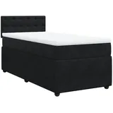 vidaXL Boxspringbett mit Matratze Schwarz 100x200 cm Samt2108171