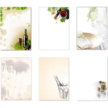 LYSCO Briefpapier Set Motivpapier Gastronomie Wein Geschirr Gläser Sekt (MPA-5239), leckere Gastronomische Atmosphäre, für alle Drucker geeignet.