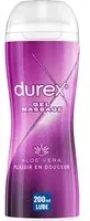 Durex Gel De Massage Lubrifiant Douceur À Base D'Eau - 2 en 1 Aux Extraits d'Aloe Vera 200ml Gel(S) 200 ml