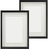 luxuskollektion Bilderrahmen 3D schwarz 10x15 cm 2er Set