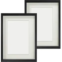 luxuskollektion Bilderrahmen 3D schwarz 10x15 cm 2er Set