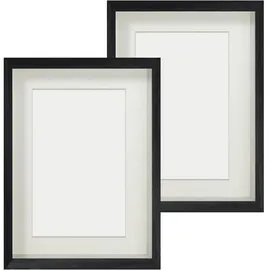 luxuskollektion Bilderrahmen 3D schwarz 10x15 cm 2er Set