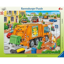Ravensburger Puzzle Müllabfuhr. Rahmenpuzzle 35 Teile, 35 Puzzleteile