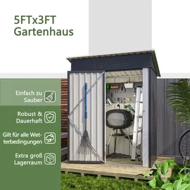 Thanaddo Geräteschuppen 1 x 1 m Schwarz