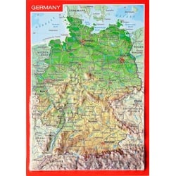 Georelief Reliefpostkarte Deutschland - bunt