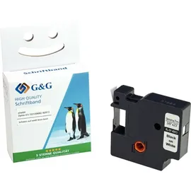 G&G Schriftband kompatibel zu Dymo D1/ 40913/ S0720680 schwarz auf weiß 9mm/7m