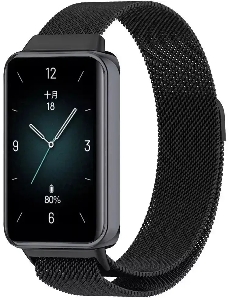 Strap-it Honor Band 10 Armband Milanese für Honor Band 10 - Schwarz - Magnetischer Verschluss