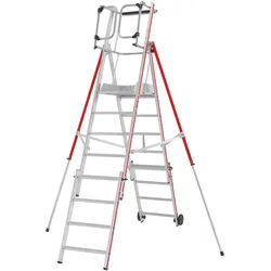 Hymer Plattformleiter Protect+ mit Teleskopausleger und Sicherheitstüren 6-10 Sprossen