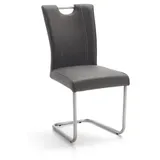Niehoff Freischwinger Stuhl Leder grau