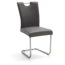 Niehoff Freischwinger Stuhl Leder grau