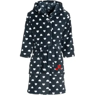 Playshoes Fleece-Bademantel Herzchen in Marine | Gr.: 158/164