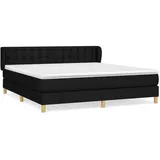 vidaXL Boxspringbett mit Matratze Schwarz 180x200 cm Stoff