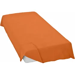 Betttuch IRISETTE "Merkur 0006", orange, B:150cm L:250cm, Feinbiber, Obermaterial: 100% Baumwolle, Laken, aus Fein-Biber ohne Gummizug