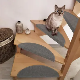 Beautissu Stufenmatte Hellgrau, Textil, 20x1x56 cm - Böden, Bodenbeläge