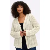 sheego Ajourstrickjacke in champagner | Gr.: 52/54