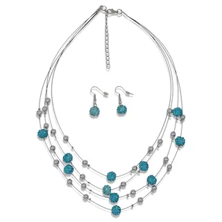 FIRETTI Collier-Set »Blue Crystal«, (Set, 3 tlg.), mit Glasstein