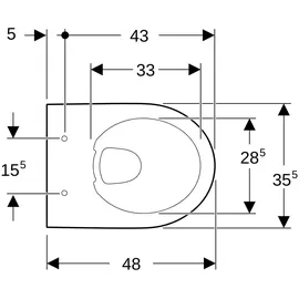 Geberit Renova Compact Wand-Tiefspül-WC mit WC-Sitz Weiß KeraTect
