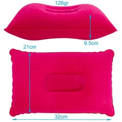 Intirilife Aufblasbares Kissen in PINK - 33.5 x 22 cm - Rechteckiges Kopfkissen zum Aufblasen mit ergonomischer Form zum bequemen Schlafen
